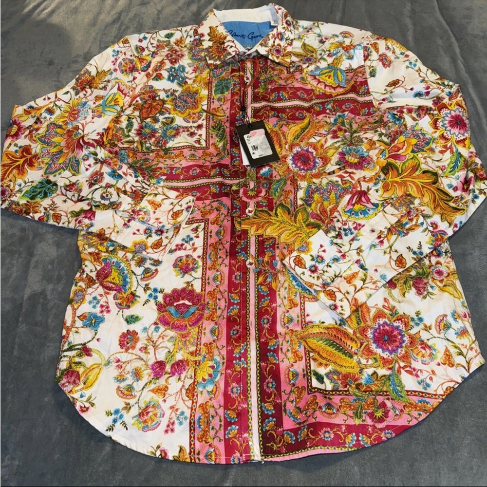 Robert Graham Multicolor  GIVERNY FLOWERS LIMITED EDITION Sz L $398 NWT - Picture 16 of 16